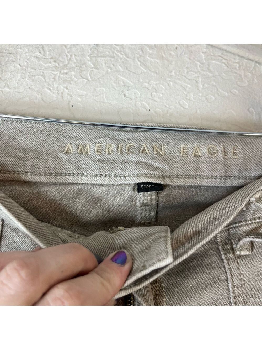American Eagle Outfitters Wide Leg Jeans in Khaki - Picture 12 of 14
